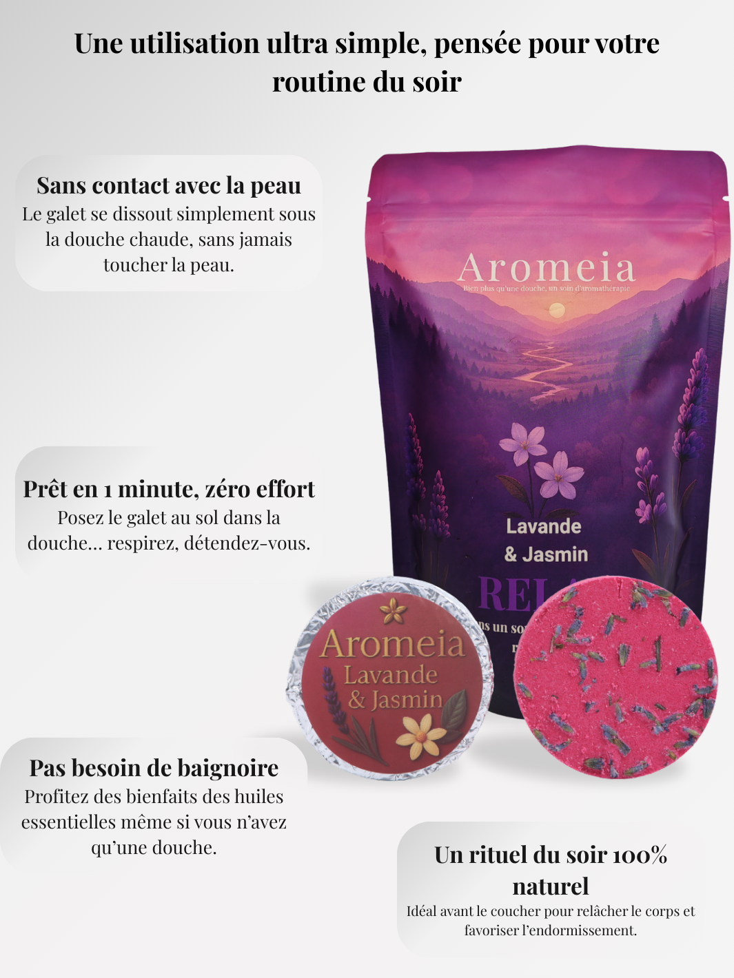 Bombe de douche | Pack RELAX | 10 Bombes Lavande & Jasmin