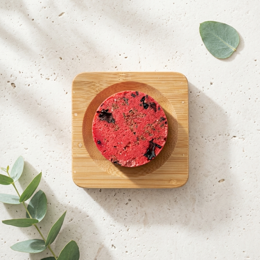 Support en bambou | Socle de diffusion pour bombes de douche Aromeia