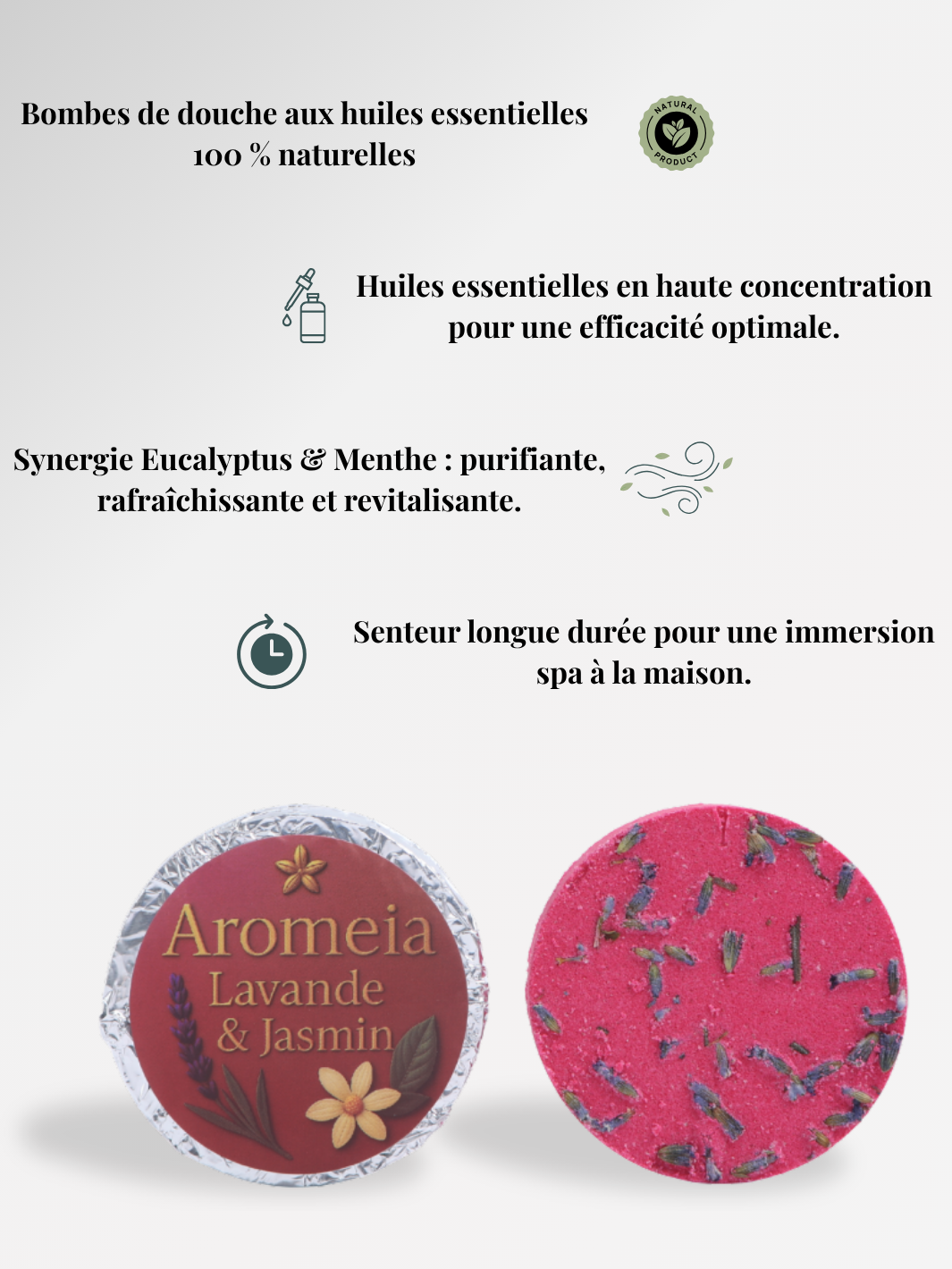 Bombe de douche | Coffret RELAX | 10 Bombes Lavande & Jasmin