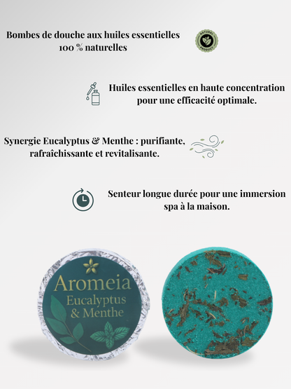 Bombe de douche | Coffret PURIFIANT | 10 Bombes Eucalyptus & Menthe