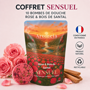 Coffret Sensuel | 10 Bombes de douche Rose & Bois de Santal