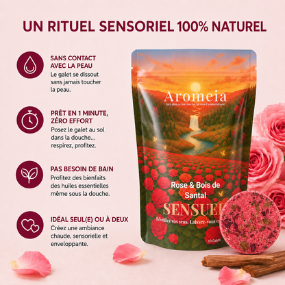 Coffret Sensuel | 10 Bombes de douche Rose & Bois de Santal