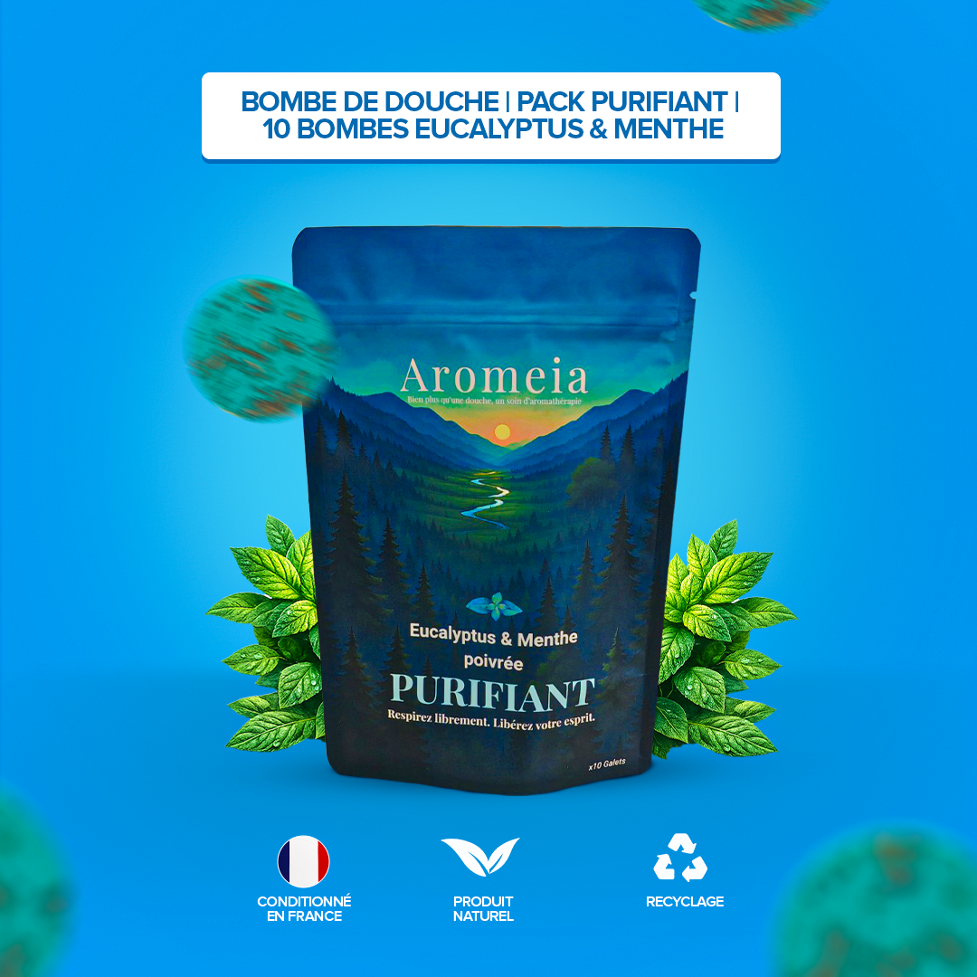 Bombe de douche | Pack PURIFIANT | 10 Bombes Eucalyptus & Menthe