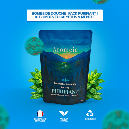 Bombe de douche | Pack PURIFIANT | 10 Bombes Eucalyptus & Menthe