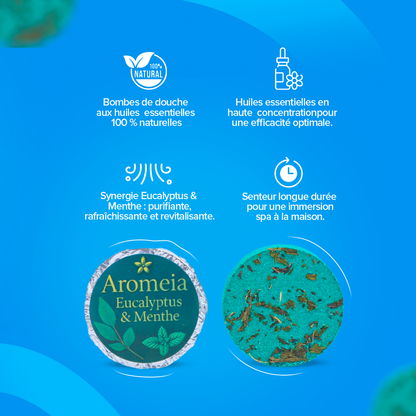 Bombe de douche | Pack PURIFIANT | 10 Bombes Eucalyptus & Menthe