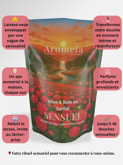 Bombe de douche | Coffret SENSUEL | 10 Bombes Rose & Bois de Santal