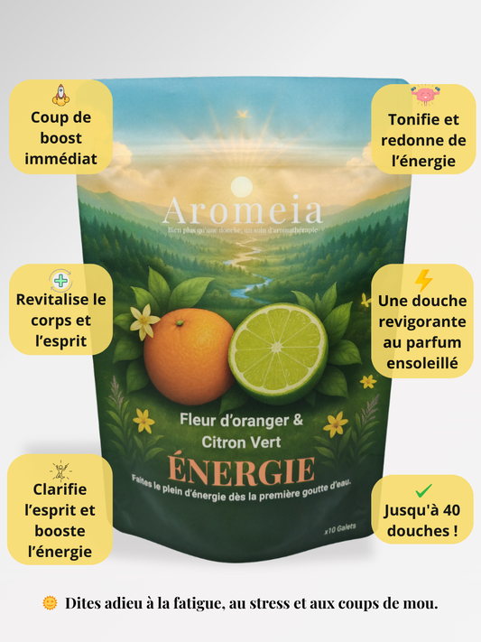 Bombe de douche | Pack ÉNERGIE | 10 Bombes Fleur d’oranger & Citron Vert