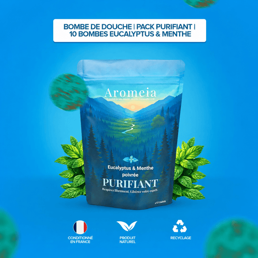 Bombe de douche | Pack PURIFIANT | 10 Bombes Eucalyptus & Menthe - Aromeia