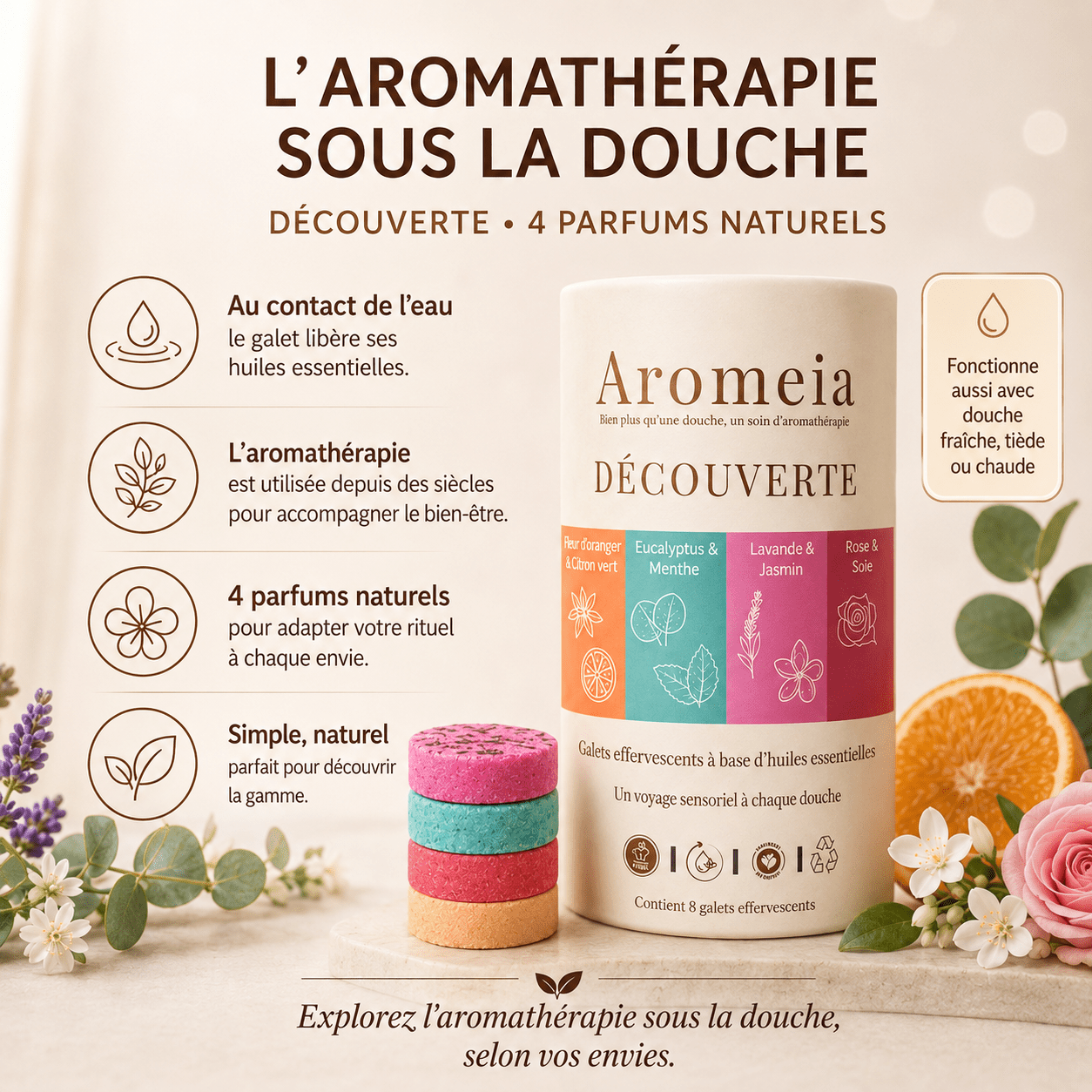 Coffret Découverte | 8 bombes de douche - Aromeia