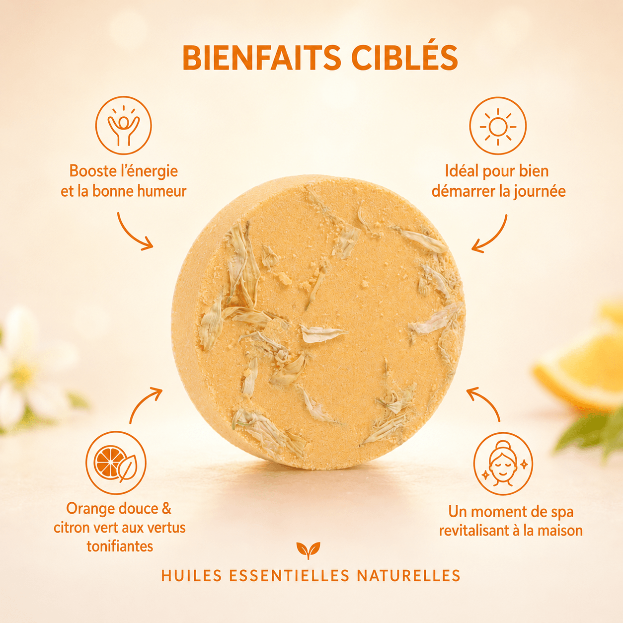 Coffret Énergie | 10 Bombes de douche Fleur d'oranger & Citron Vert - Aromeia