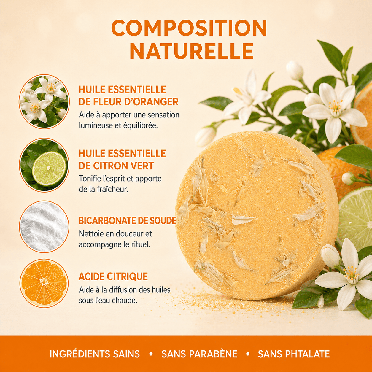 Coffret Énergie | 10 Bombes de douche Fleur d'oranger & Citron Vert - Aromeia