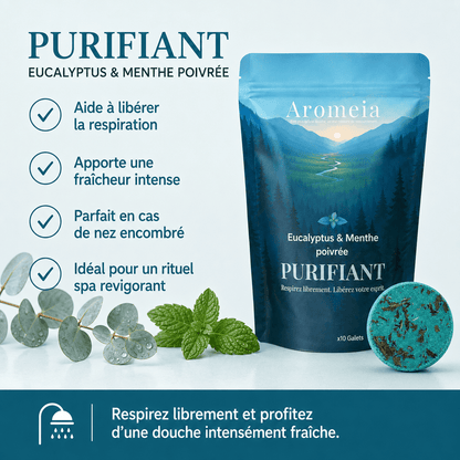 Coffret Purifiant | 10 Bombes de douche Eucalyptus & Menthe - Aromeia
