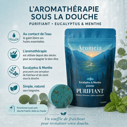 Coffret Purifiant | 10 Bombes de douche Eucalyptus & Menthe - Aromeia