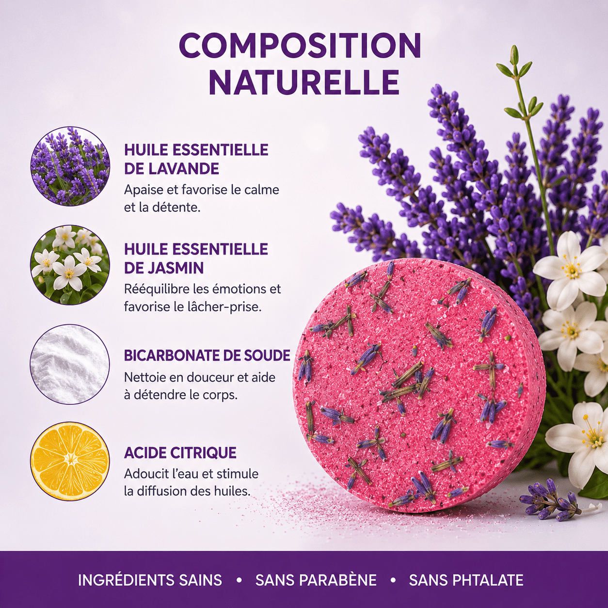 Coffret Relax | 10 Bombes de douche Lavande & Jasmin - Aromeia