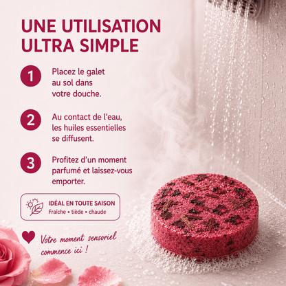 Coffret Sensuel | 10 Bombes de douche Rose & Bois de Santal - Aromeia