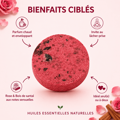 Coffret Sensuel | 10 Bombes de douche Rose & Bois de Santal - Aromeia
