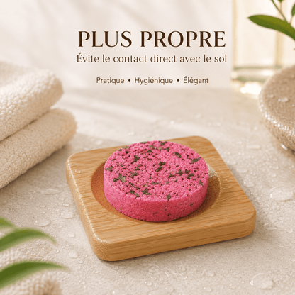 Support en bambou | Socle de diffusion pour bombes de douche - Aromeia