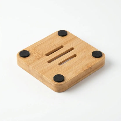 Support en bambou | Socle de diffusion pour bombes de douche - Aromeia